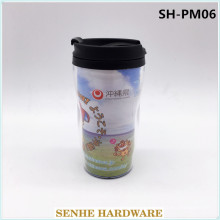 Bouteilles d&#39;eau en plastique de 250 ml, tasse de café avec lait (SH-PM06)